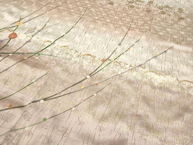 平和屋着物●訪問着 絞り 枝梅文 暈し染め 金彩 正絹 逸品 CABC2368ut