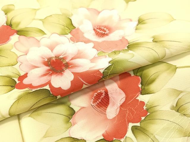 平和屋着物▼訪問着 手描き 枝椿 金彩 正絹 逸品 CABC2527vp