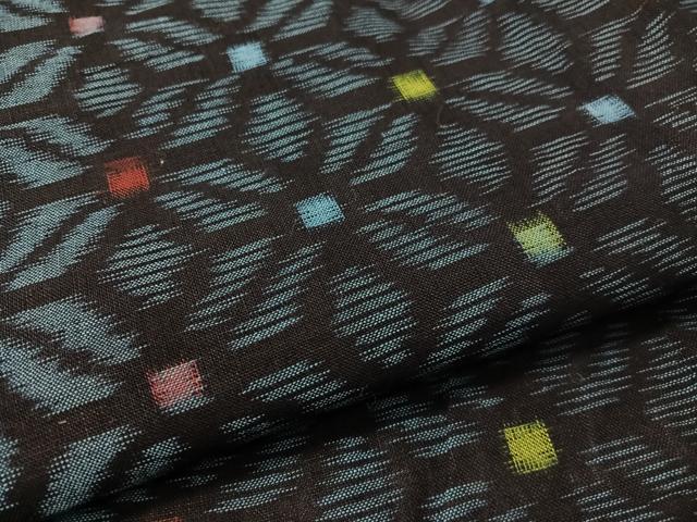 平和屋着物●久留米絣 単衣 麻の葉文様 綿 逸品 CABC2635vp