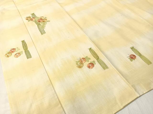 平和屋着物●色留訪問着 紬地 総刺繍 吉祥花文 正絹 逸品 CABC2642vp