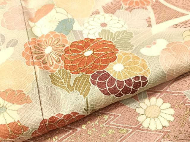 平和屋着物●創業460年・千總 訪問着 駒刺繍 吉祥花文 暈し染め 金彩 正絹 逸品 CABC2648vp