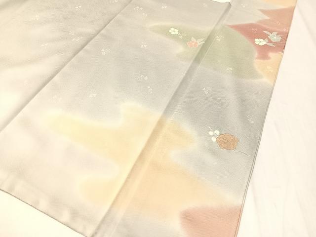 平和屋着物●創業460年・千總 訪問着 駒刺繍 吉祥花文 暈し染め 金彩 正絹 逸品 CABC2648vp
