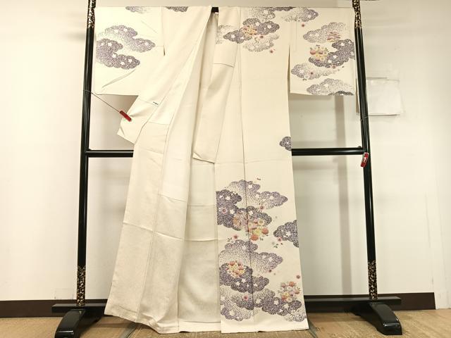 平和屋着物●訪問着 作家物 駒刺繍 雲取り花丸文 金彩 正絹 逸品 CABC2666vp