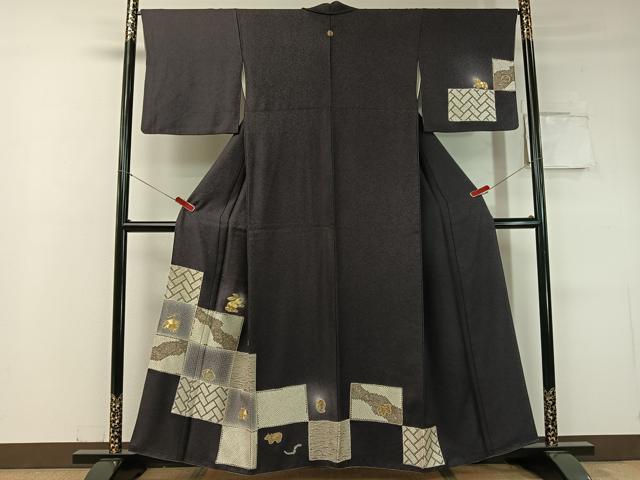 平和屋着物●中国三大刺繍 スワトウ相良刺繍 駒刺繍 総刺繍 訪問着 十二支 干支 螢暈し 金彩 正絹 逸品 CABC2686vp