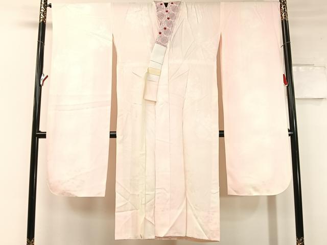 平和屋着物●振袖用長襦袢 無双仕立て 雪輪花地紋 暈し染め 半衿刺繍 正絹 逸品 CABC2744vp