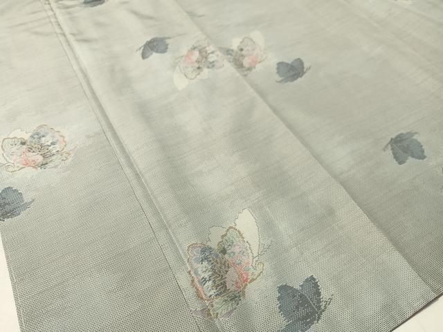 平和屋着物●本場大島紬 白大島 総絣 7マルキ 舞蝶文 正絹 逸品 未使用 CABC2768vp
