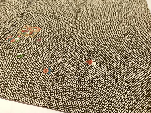 平和屋着物●訪問着 総刺繍 駒刺繍 冊子花文 暈し染め 金通し地 正絹 逸品 CABC2794vp