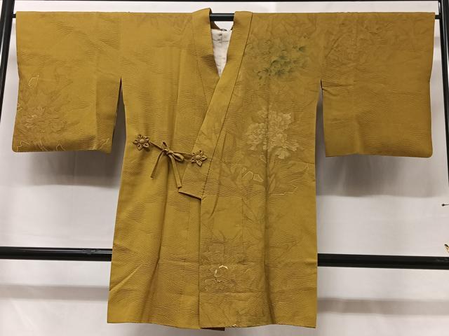 平和屋着物#道中着 手描き 草花文 ロング丈 正絹 逸品 CABC3125ua