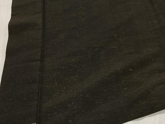 平和屋着物∞男性 長羽織 髭紬 涅色 正絹 逸品 CABC3153ua