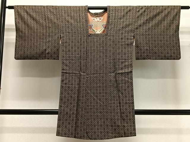 平和屋着物∞本場大島紬 龍郷絣 道行コート 正絹 逸品 CABC3162ua