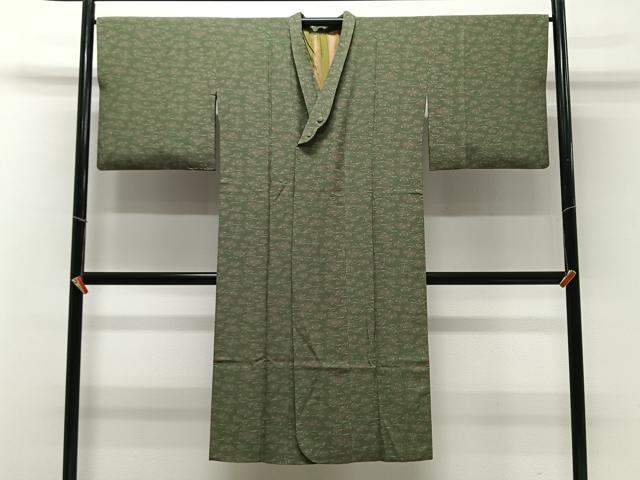 平和屋着物∞道中着 草花文 正絹 逸品 CABC3188ua
