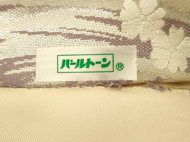 平和屋着物▼六通柄袋帯 唐織 立波花文 金銀糸 正絹 逸品 未使用 CABC3260ak