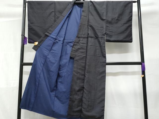 平和屋着物■男性 紬 間道 正絹 逸品 CABC3605fb