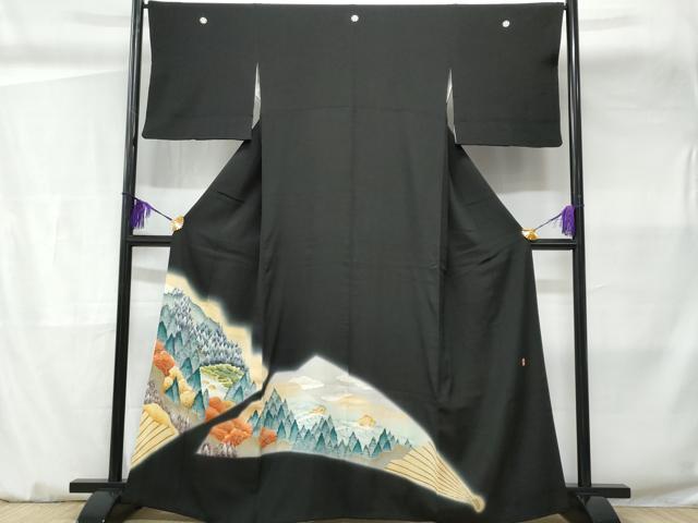 平和屋着物■豪華黒留袖 作家物 刺繍 樹林文 金彩 正絹 逸品 CABC3626fb