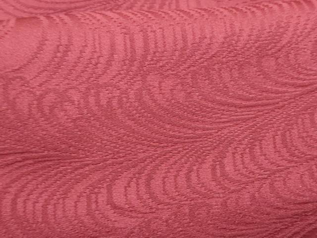 平和屋着物■上質な色無地 立波地紋 紅色 正絹 逸品 CABC3649fb