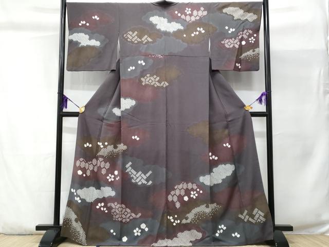 平和屋着物●訪問着 絞り 雲取り吉祥文 正絹 逸品 CABC3715fb