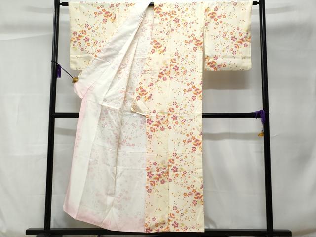 平和屋着物■上質な小紋 更紗花文 洗える着物 CABC3812fb
