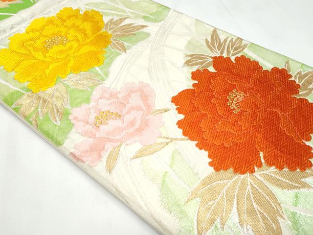 平和屋着物◎六通柄袋帯 籬草花文 金銀糸 正絹 逸品 CABC3971fb