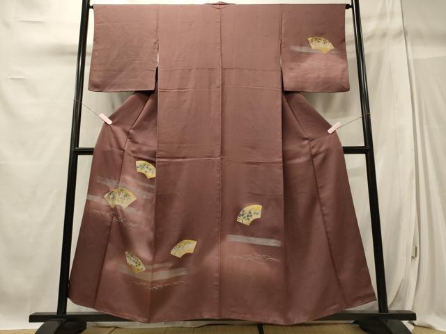 平和屋着物■訪問着 地紙草花文 藤花房 暈し染め 金銀彩 正絹 逸品 CABC4102oy