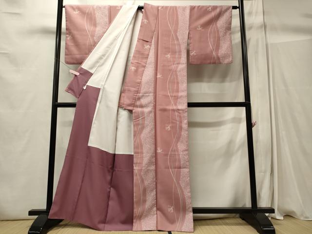 平和屋着物■小紋 流線文 洗える着物 CABC4286oy