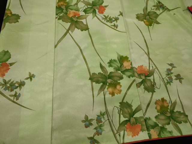 平和屋着物■小紋 草花文 暈し染め 洗える着物 未使用 CABC4292oy