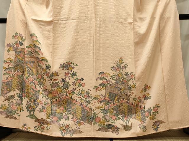 平和屋着物■訪問着 御所車吉祥花松文 正絹 逸品 CABC4359oy