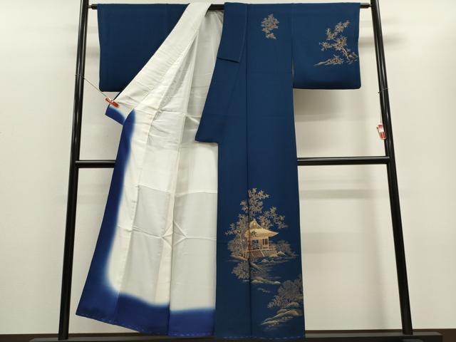 平和屋着物■訪問着 風景草木文 金彩 正絹 逸品 未使用 CABC4365oy