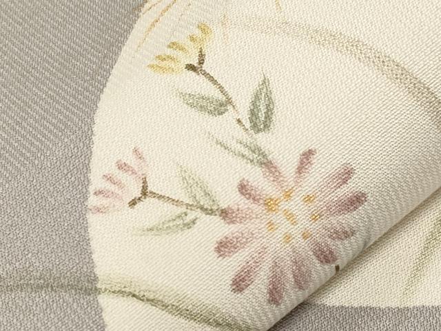 平和屋着物●六通柄袋帯 手描き 草花丸文 金彩 正絹 逸品 CABC4646dy