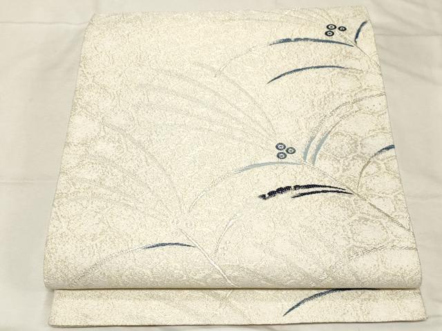 平和屋着物●六通柄袋帯 草木文 金銀糸 正絹 逸品 CABC4676dy