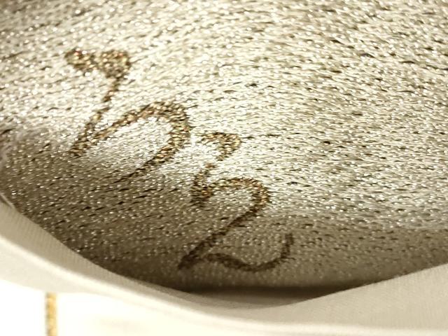 平和屋着物●六通柄袋帯 ろらん 格子柄 銀糸 正絹 逸品 CABC4704dy