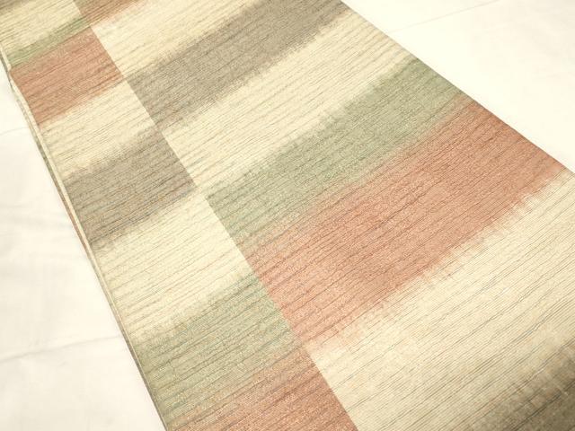 平和屋着物●紋屋井関 御寮織 全通柄袋帯 横段文 正絹 逸品 CABC4721dy