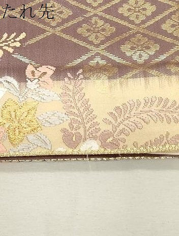 平和屋着物●六通柄袋帯 唐織 草花文 金糸 正絹 逸品 CABC4724dy