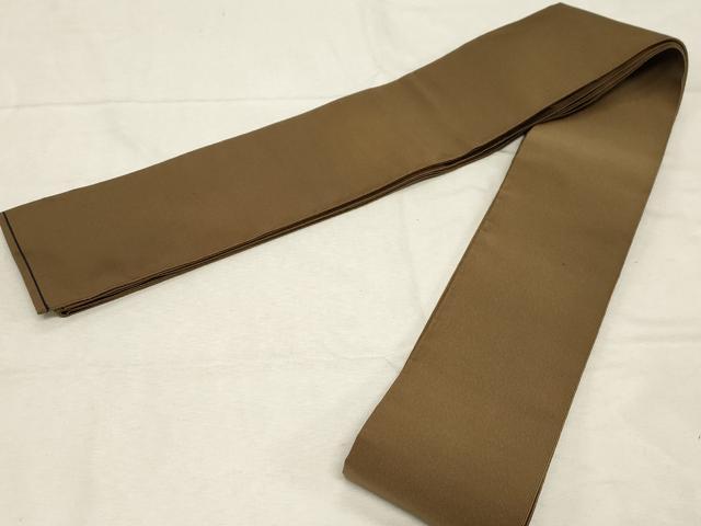 平和屋着物●男性 爪掻き本綴れ 角帯 灰茶色 正絹 逸品 CABC4799dy
