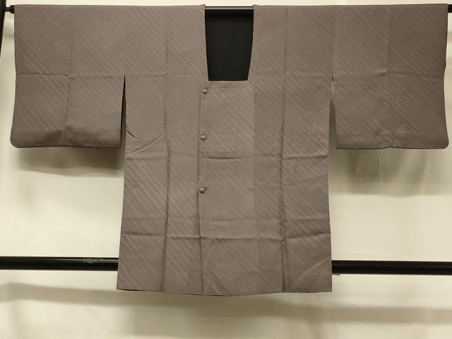 平和屋着物#道行コート リバーシブル 斜線文 暈し染め 黒地 正絹 逸品 CABC4939in