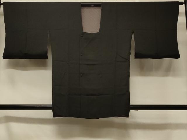 平和屋着物#道行コート リバーシブル 斜線文 暈し染め 黒地 正絹 逸品 CABC4939in