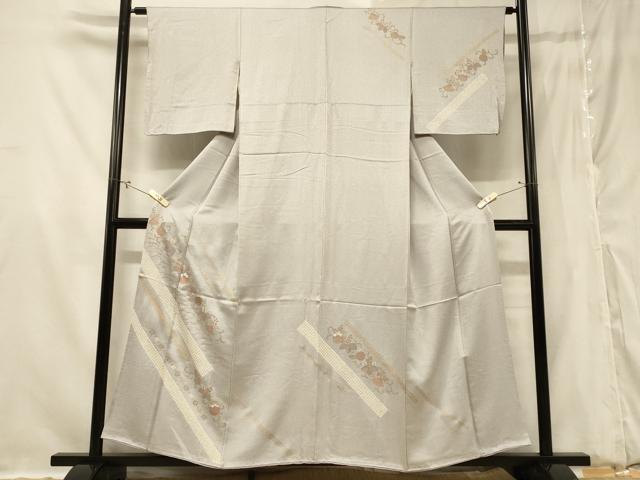 平和屋着物□訪問着 駒刺繍 絞り 草花文 金彩 正絹 逸品 CABC5087in