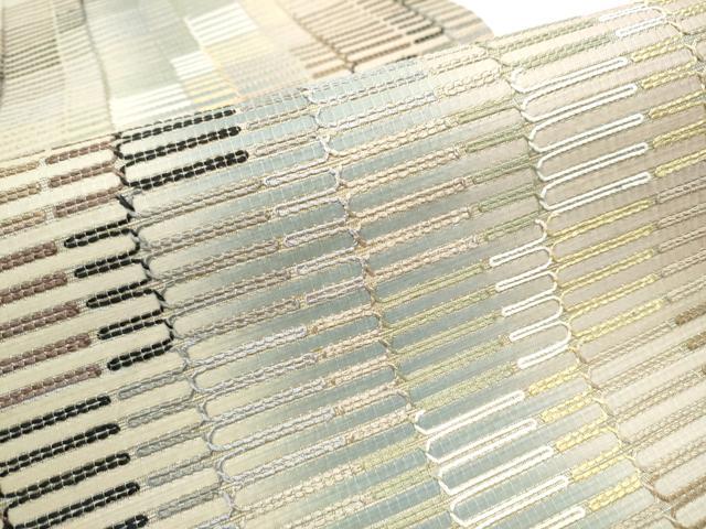 平和屋着物▽六通柄袋帯 スリーシーズン 春夏秋 霞文 金糸 正絹 逸品 CABC5202hy
