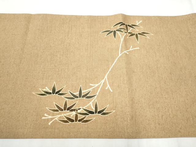 平和屋着物●結城紬 太鼓柄袋帯 型染め 笹竹文 証紙付き 上代120万 正絹 逸品 CABC5213hy