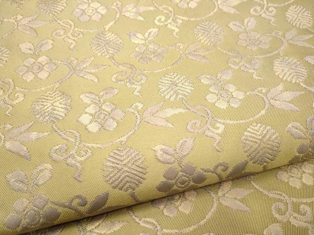 平和屋着物●全通柄 本袋帯 花唐草文 金糸 正絹 逸品 CABC5278hy