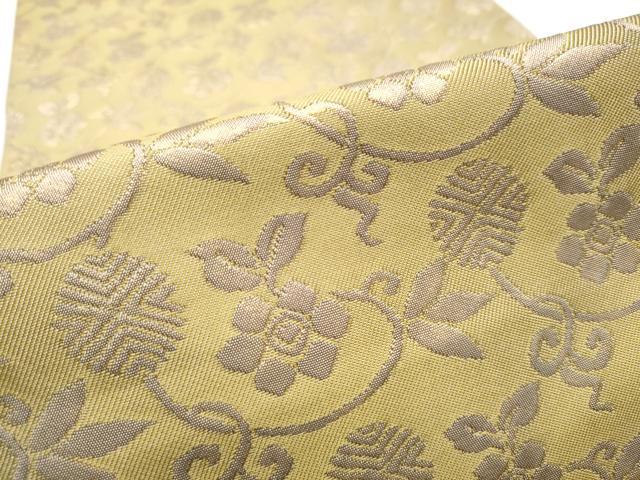 平和屋着物●全通柄 本袋帯 花唐草文 金糸 正絹 逸品 CABC5278hy
