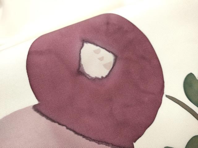 平和屋着物●日展染色作家 高久空木 ろうけつ染 塩瀬 九寸名古屋帯 手描き 枝花文 正絹 逸品 CABC5321hy