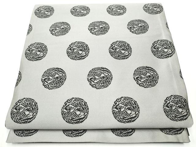 平和屋着物●両面 全通柄袋帯 鳳凰丸文 黒地 正絹 逸品 未使用 CABC5436hy