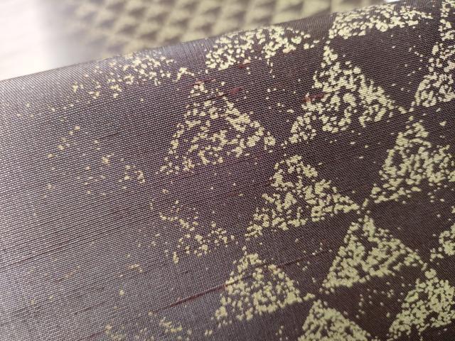 平和屋着物●両面 全通柄袋帯 紬地 鱗文様 金糸 さが美扱い 正絹 逸品 CABC5543hy