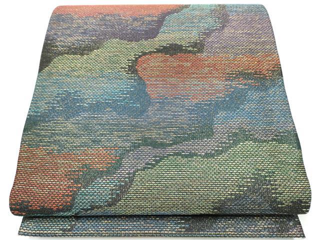平和屋着物●六通柄袋帯 霞文 正絹 逸品 CABC5550hy
