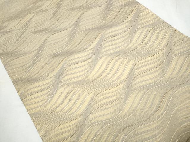 平和屋着物●太鼓柄袋帯 よろけ縞 金糸 正絹 逸品 CABC5557hy