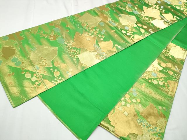 平和屋着物●西陣 川島織物 六通柄 本袋帯 破れ色紙文 金糸 正絹 逸品 CABC5564hy