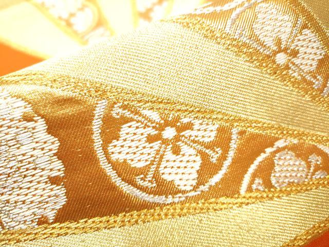 平和屋着物●西陣 川島織物 六通柄 本袋帯 桧扇鳳凰花丸文 金銀糸 正絹 逸品 未使用 CABC5584hy
