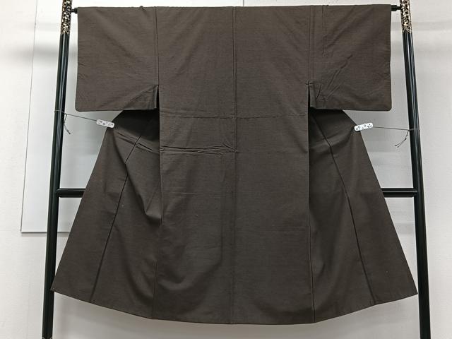 平和屋着物■男性 紬 黒茶色 正絹 逸品 未使用 CABC5713xi