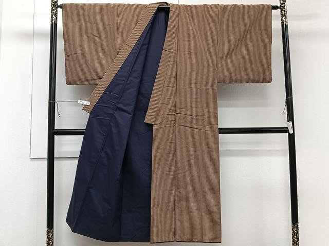 平和屋着物■男性 紬 縞 正絹 逸品 CABC5745xi