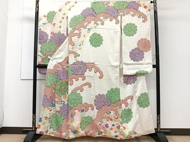 平和屋着物□豪華振袖 駒刺繍 立波花文 金彩 正絹 逸品 CABC5844xi
